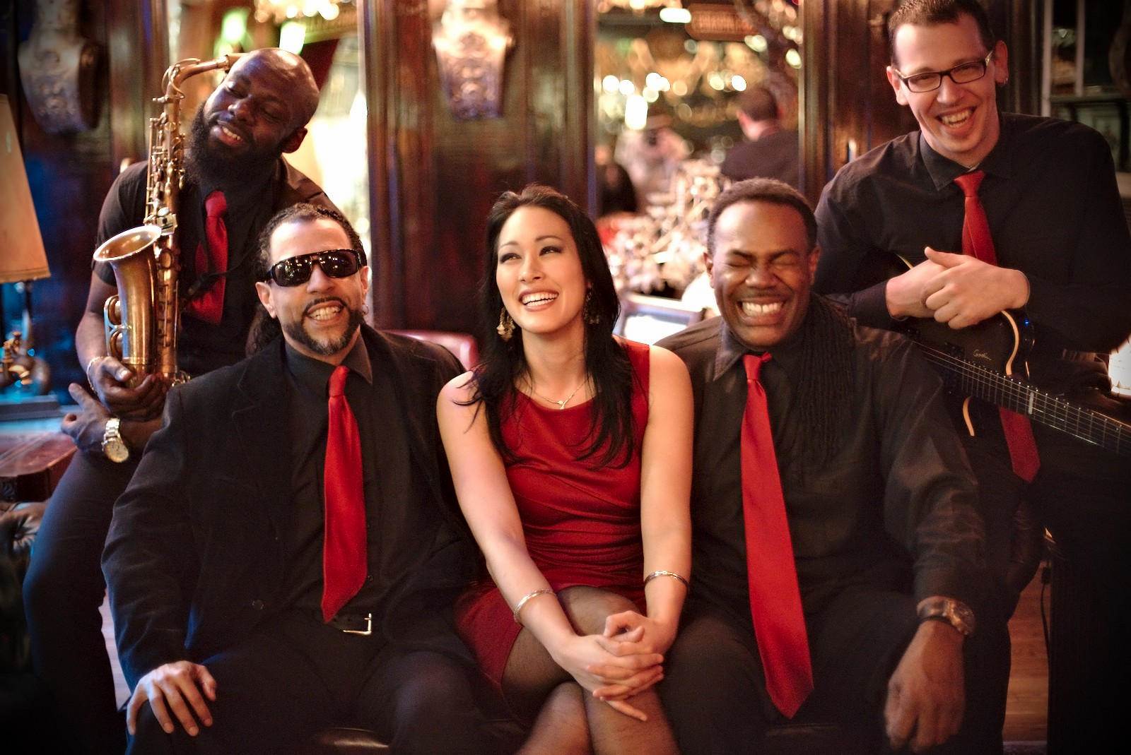 Melina Soochan with fellow performers in 2016